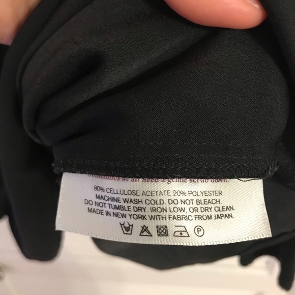 MM Lafleur Mathilde Drape-Front Long-Sleeve Blouse in Black, Size L - Picture 7 of 9